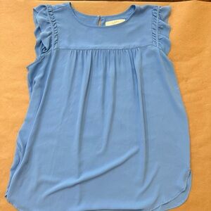 LOFT Sky Blue Sleeveless Blouse Size Large